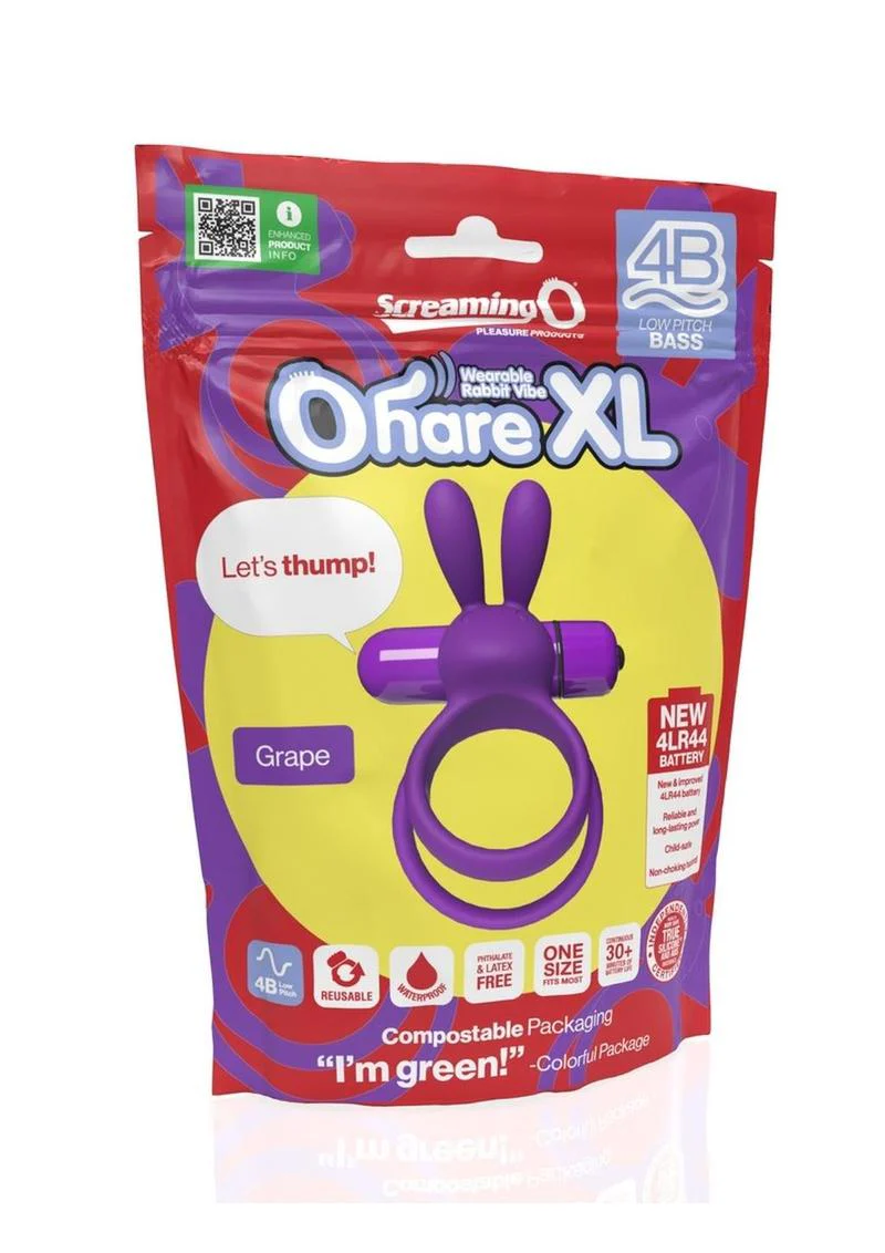 4b Ohare XL Rechargeable Silicone Rabbit Vibrating Cock Ring - Image 7