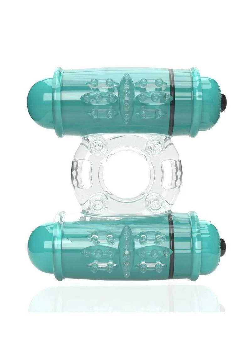 4t Double Wammy Silicone Rechargeable Dual Vibrating Couples Cock Ring - Image 2