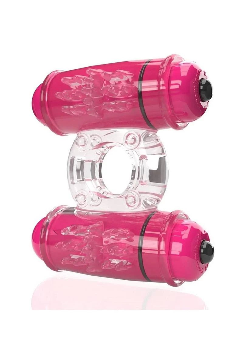 4t Double Wammy Silicone Rechargeable Dual Vibrating Couples Cock Ring - Image 6