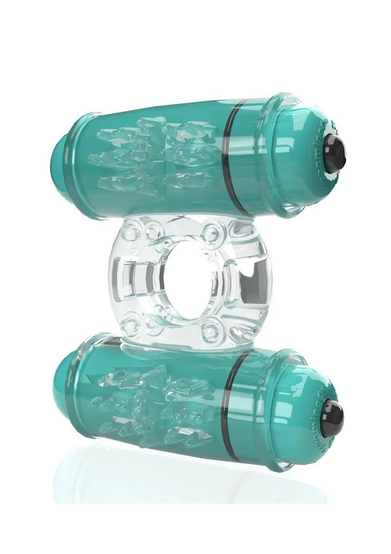 4t Double Wammy Silicone Rechargeable Dual Vibrating Couples Cock Ring - Image 9