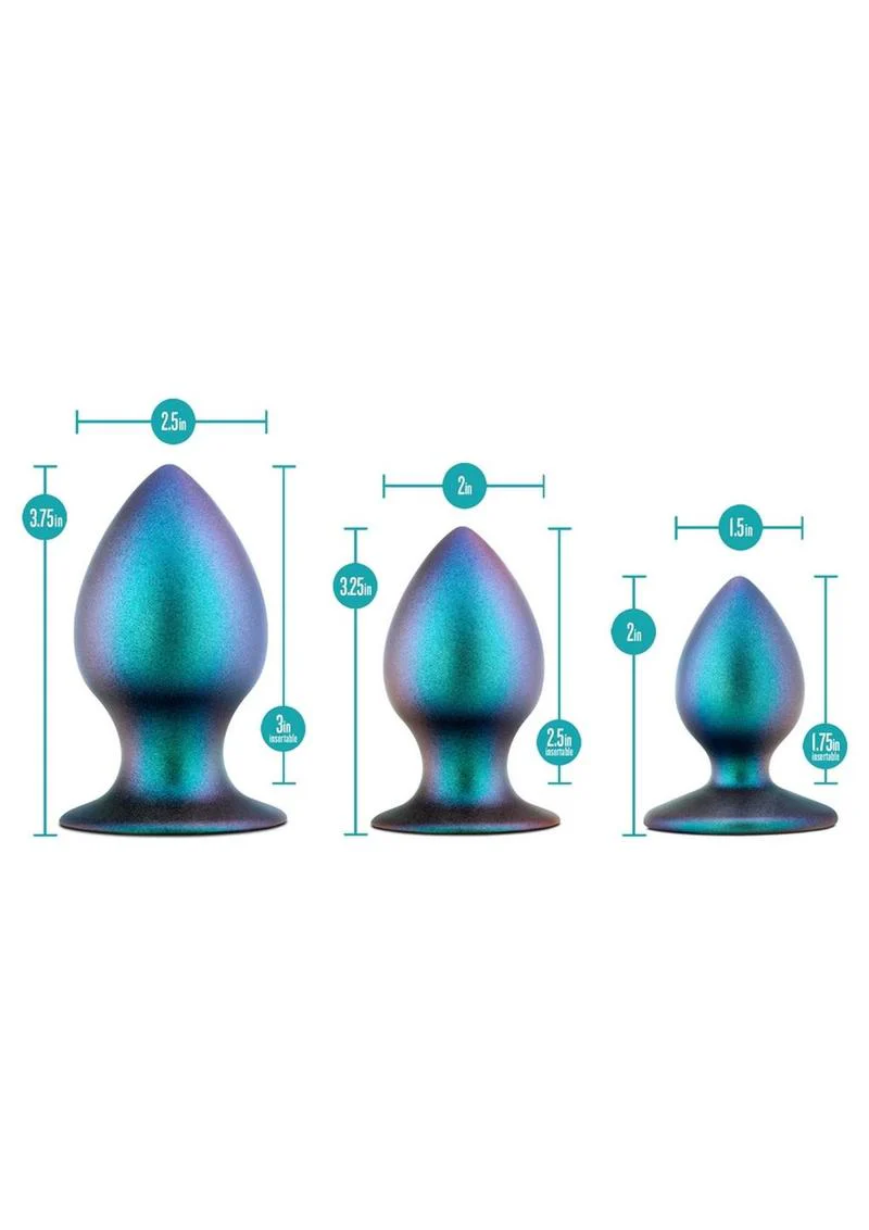 Anal Adventures Matrix Metaverse Plug Kit Silicone Anal Plug Set - Dark Millenium - Image 4
