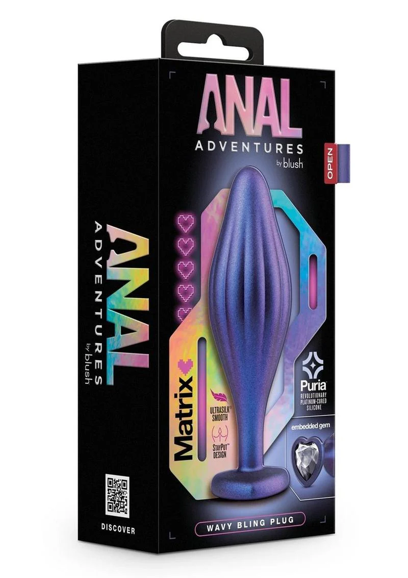 Anal Adventures Matrix Wavy Bling Silicone Plug - Image 2