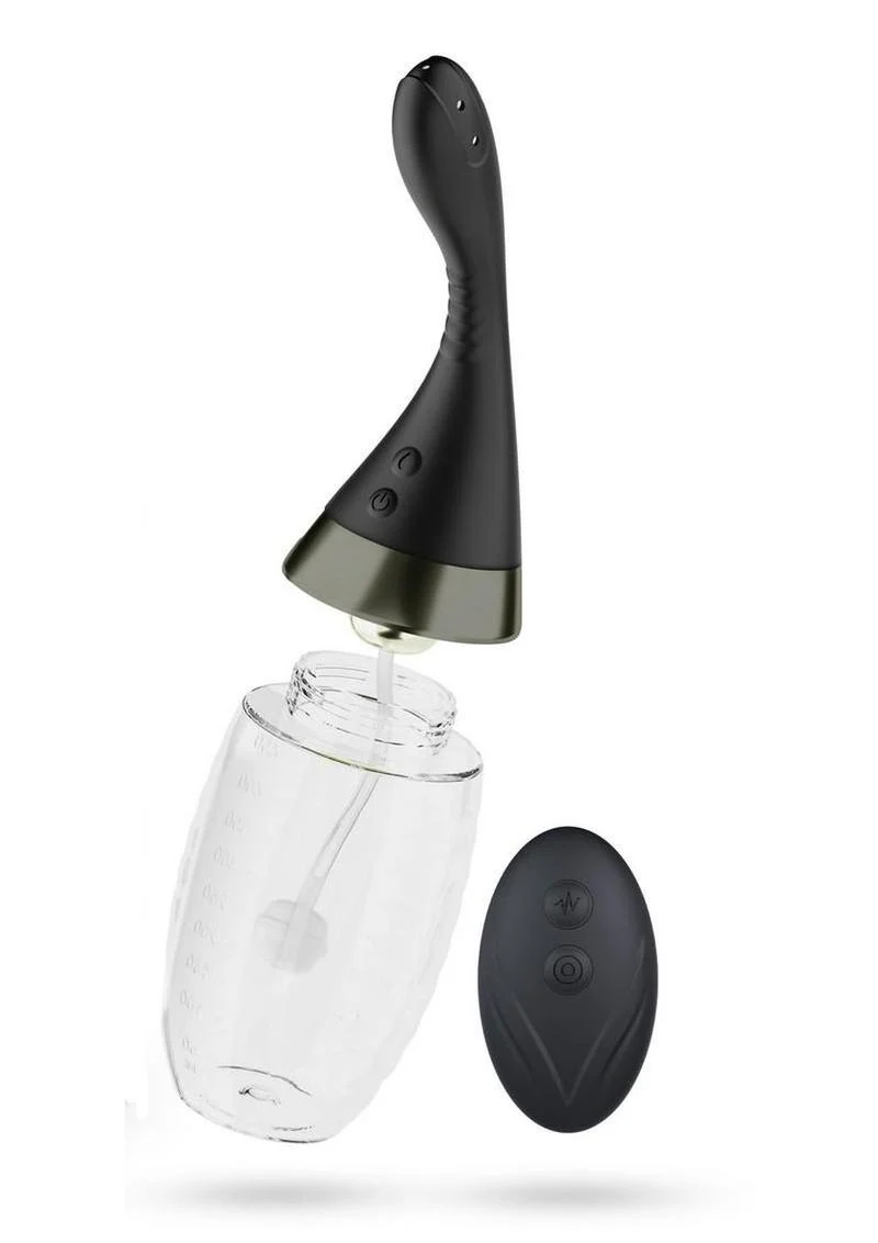 Anal Adventures Platinum Aqua Jet Rechargeable Silicone Anal Douche with Remote - Image 3