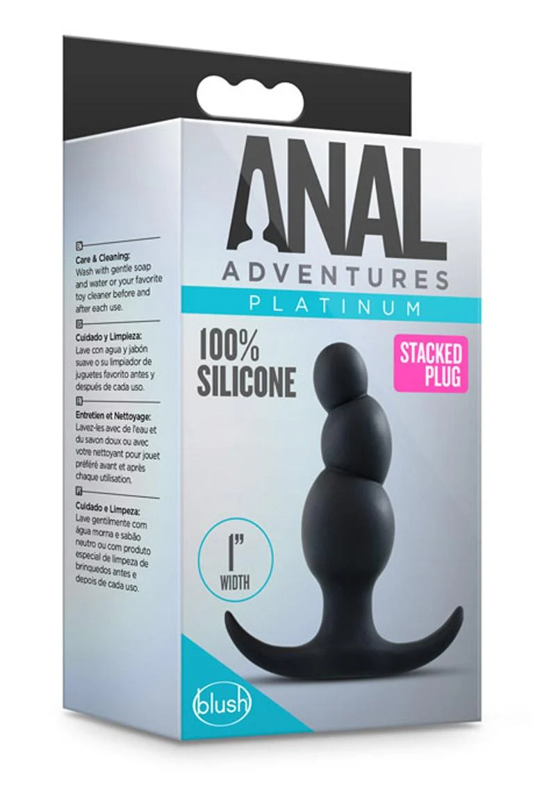 Anal Adventures Platinum Stacked Silicone Butt Plug - Image 2