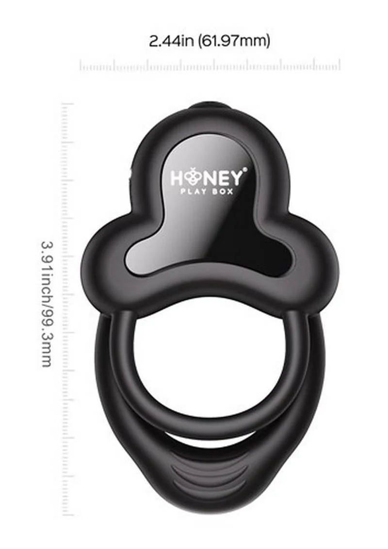 Anello App Control Vibrating Silicone Rechargeable Cock Ring with Clitoral Stimulator - Image 4