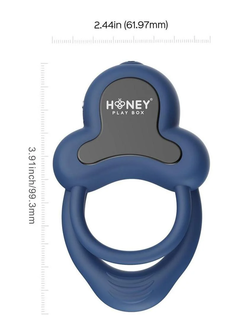 Anello App Control Vibrating Silicone Rechargeable Cock Ring with Clitoral Stimulator - Image 7