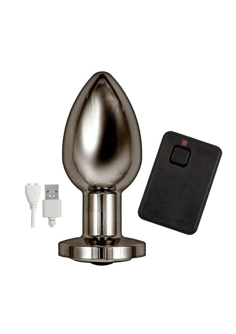 Ass-Sation Remote Control Rechargeable Vibrating Metal Anal Plug - Image 5
