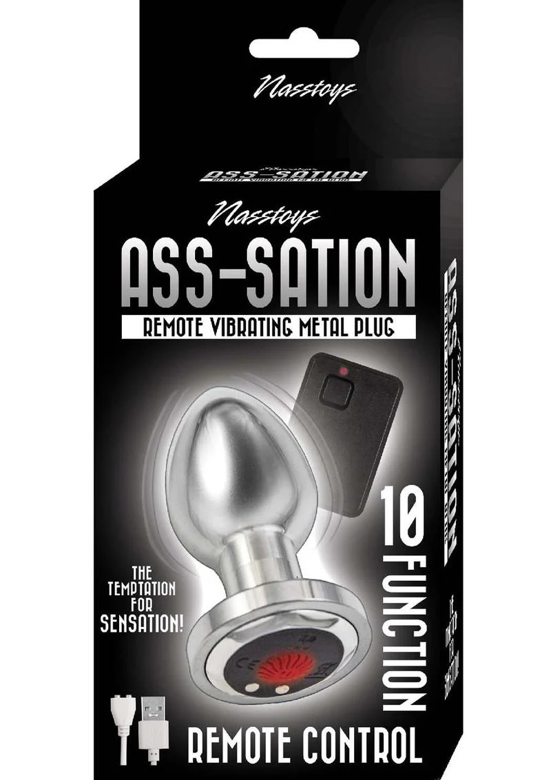 Ass-Sation Remote Control Rechargeable Vibrating Metal Anal Plug - Image 6