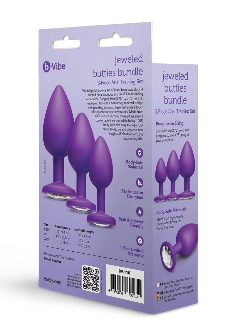 B-Vibe Jewel Butties Bundle Silicone Anal Plug - Image 4