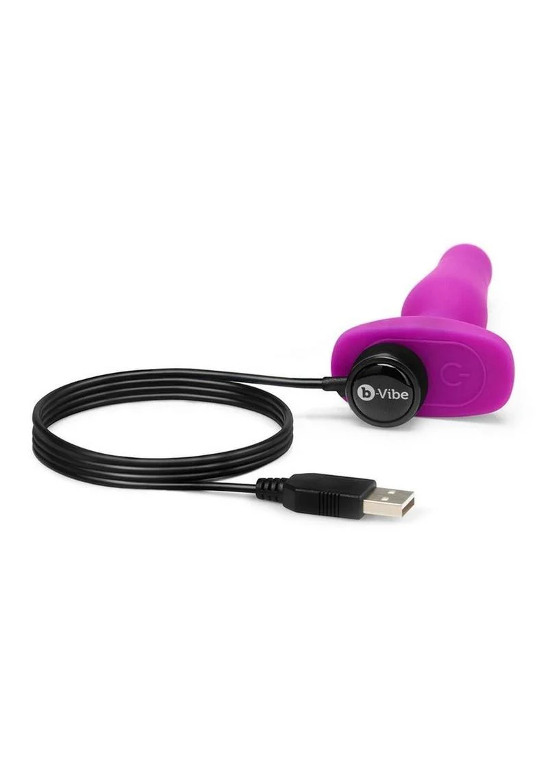 B-Vibe Novice Plug Rechargeable Silicone Anal Plug with Remote Control - Image 5