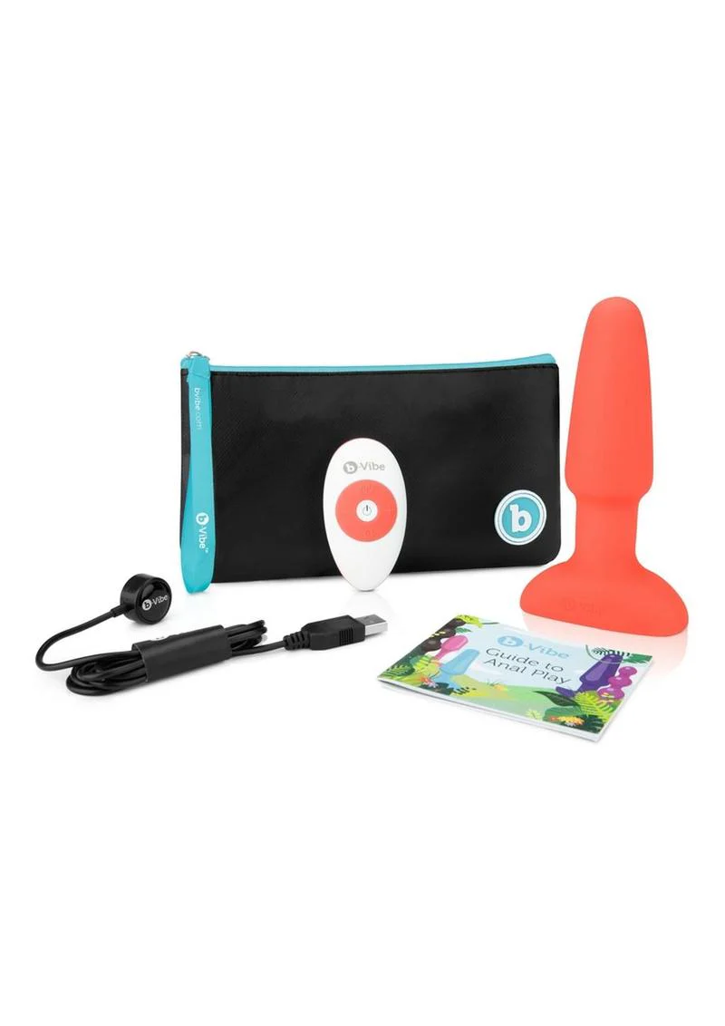 B-Vibe Rimming Plug 2 Rechargeable Silicone Anal Plug with Remote - Image 4