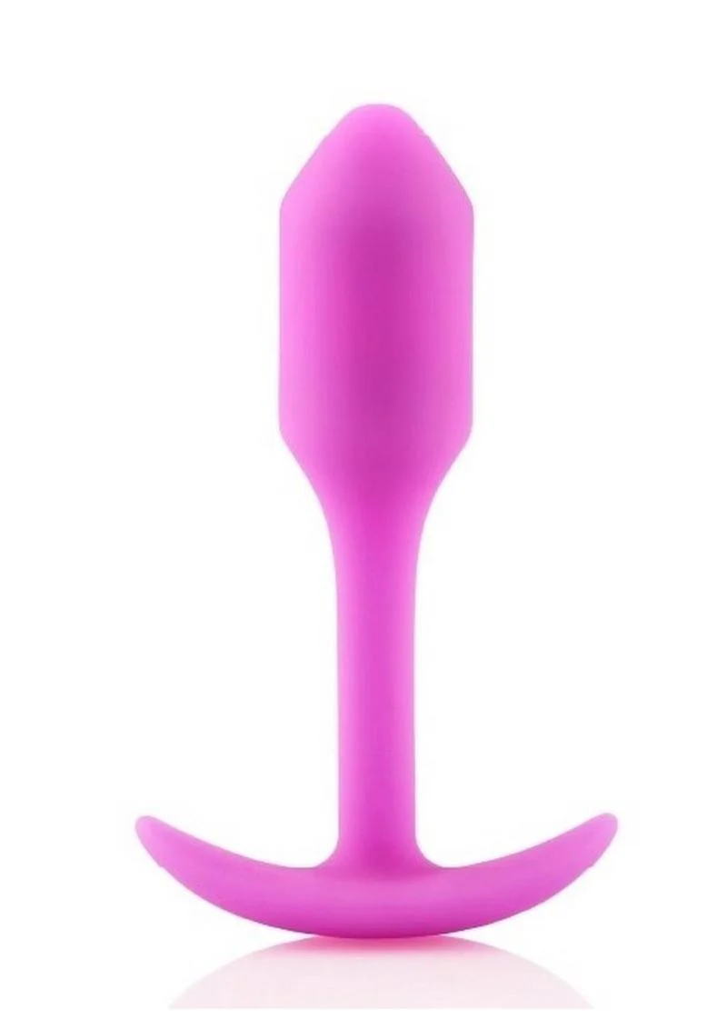 B-Vibe Snug Plug 1 Silicone Weighted Butt Plug - Fucshia - Image 2