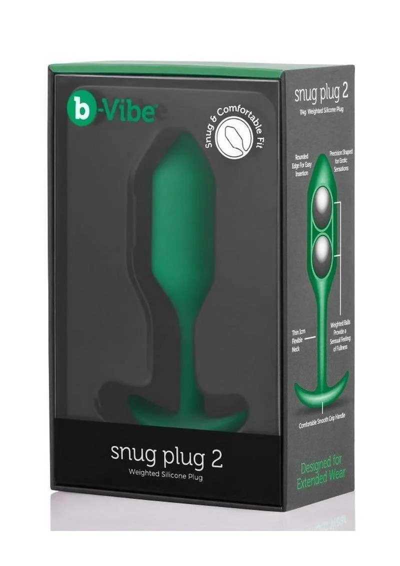B-Vibe Snug Plug 2 Silicone Weighted Anal Plug - Image 2