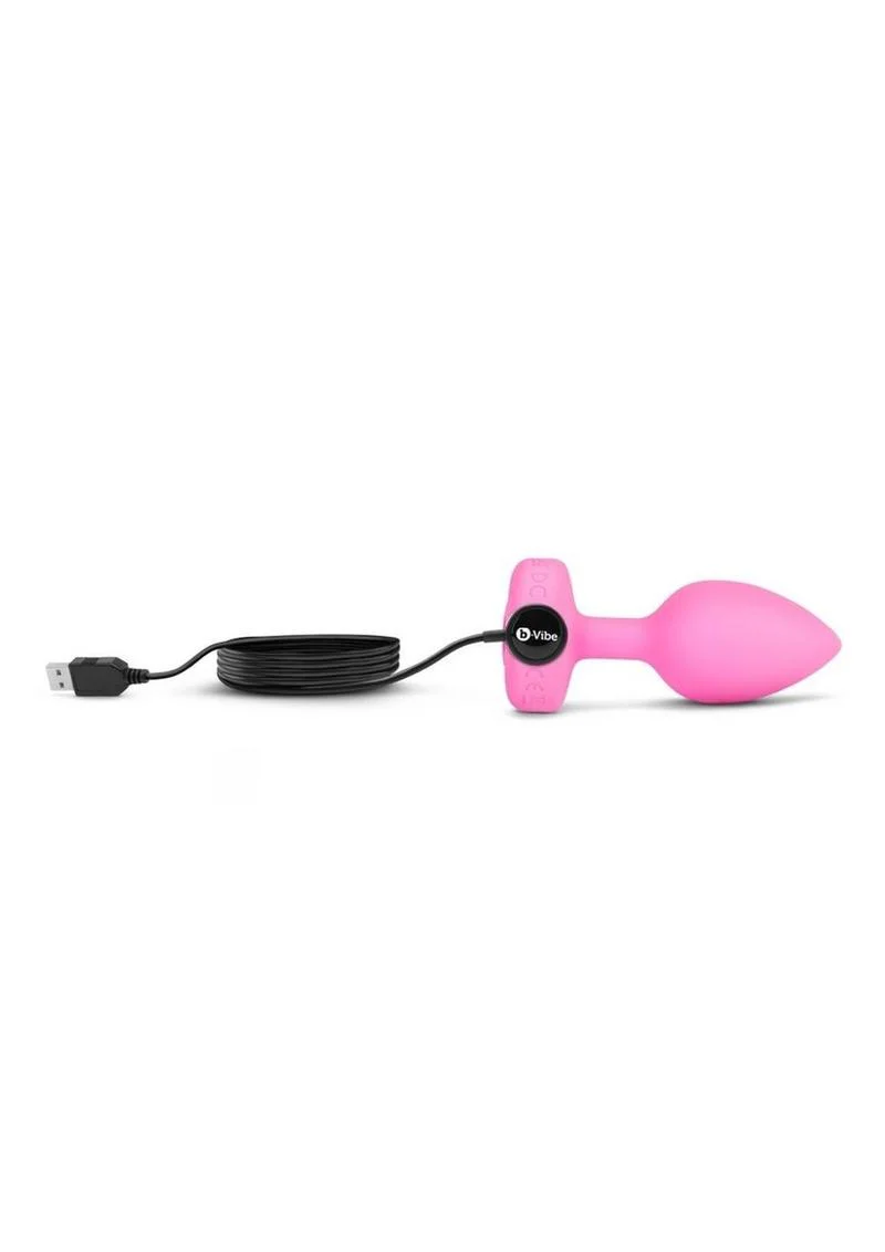 B-Vibe Vibrating Heart Shape Jewel Rechargeable Silicone Anal Plug with Remote - Image 4
