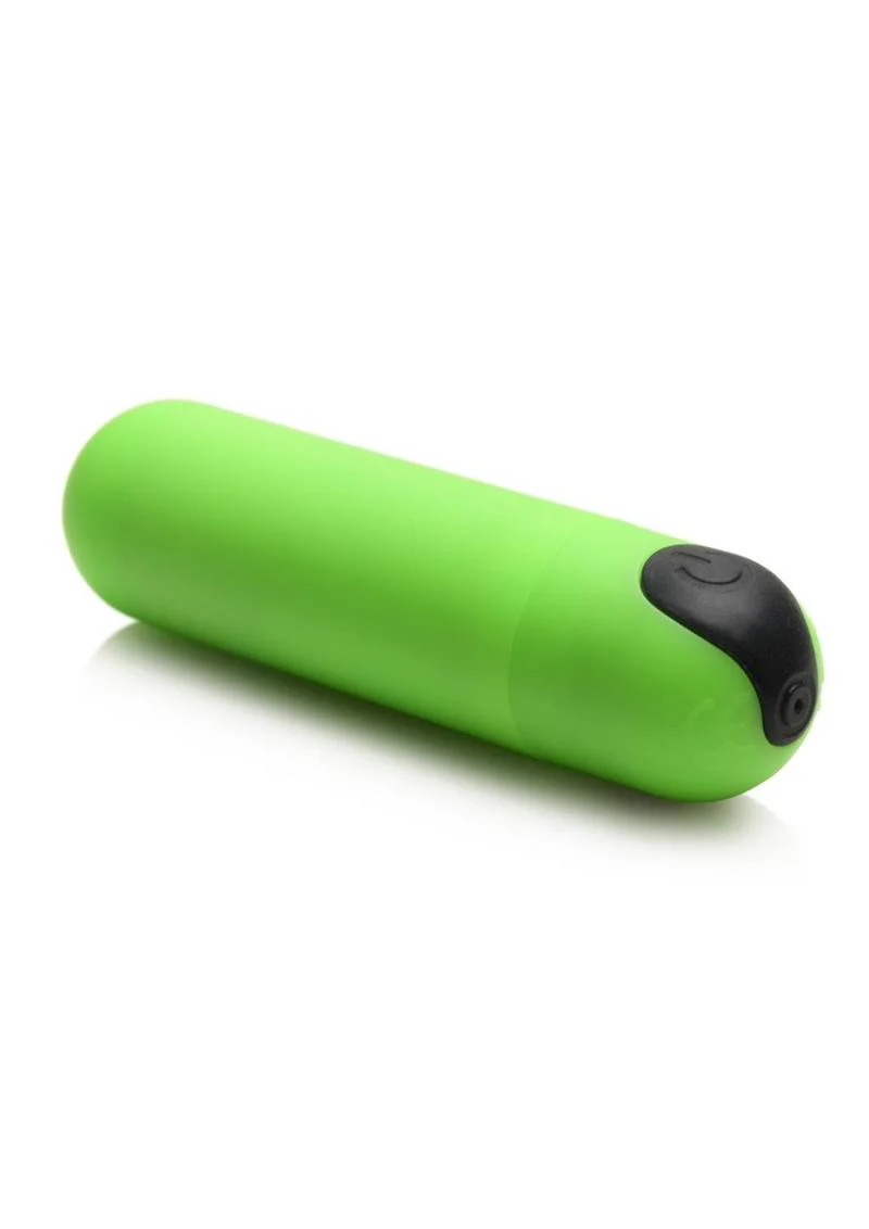 Bang! 28x Glow In The Dark Rechargeable Silicone Bullet with Remote - Image 3