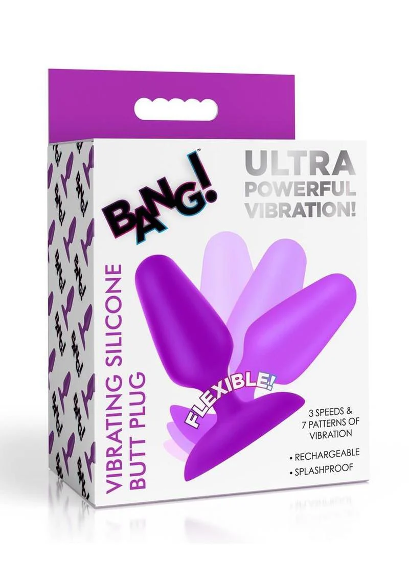 Bang! Flexible Vibrating Silicone Rechargeable Butt Plug - Image 6