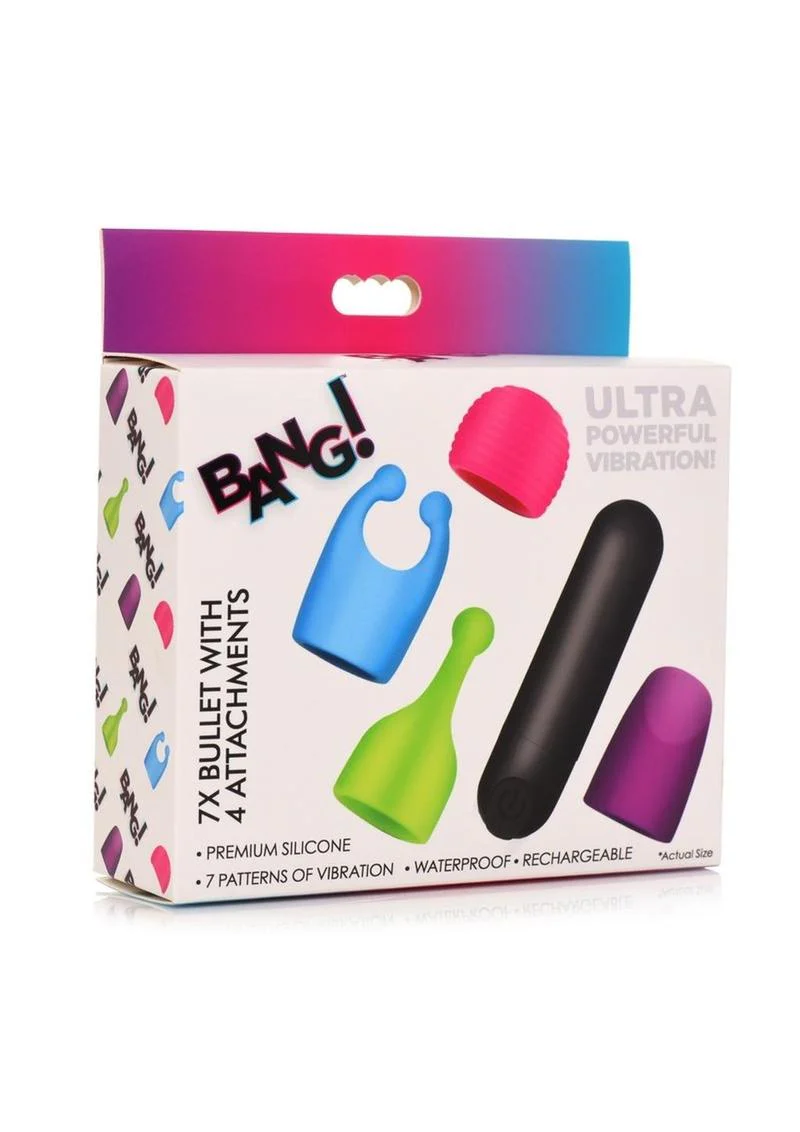 Bang! Rechargeable Bullet with 4 Attachments - Image 2