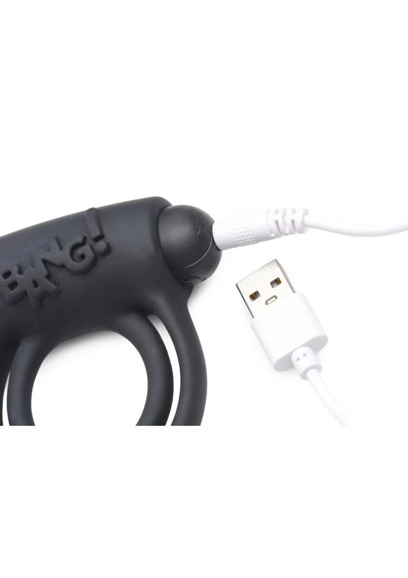 Bang! Silicone Rechargeable Cock Ring and Bullet with Remote Control - Image 6