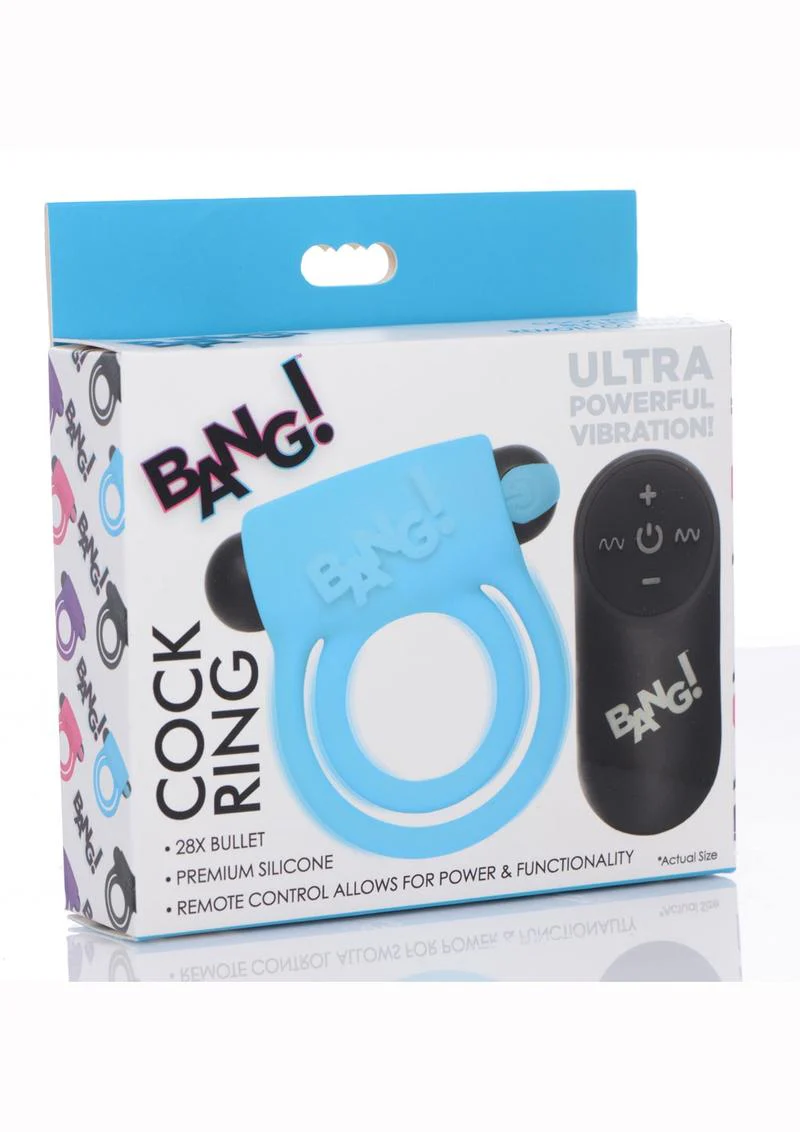 Bang! Silicone Rechargeable Cock Ring and Bullet with Remote Control - Image 8