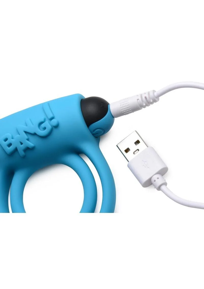 Bang! Silicone Rechargeable Cock Ring and Bullet with Remote Control - Image 9