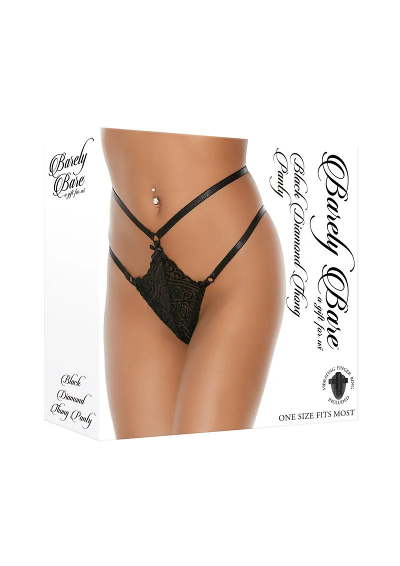 Barely Bare Black Diamond Thong Panty - Image 2
