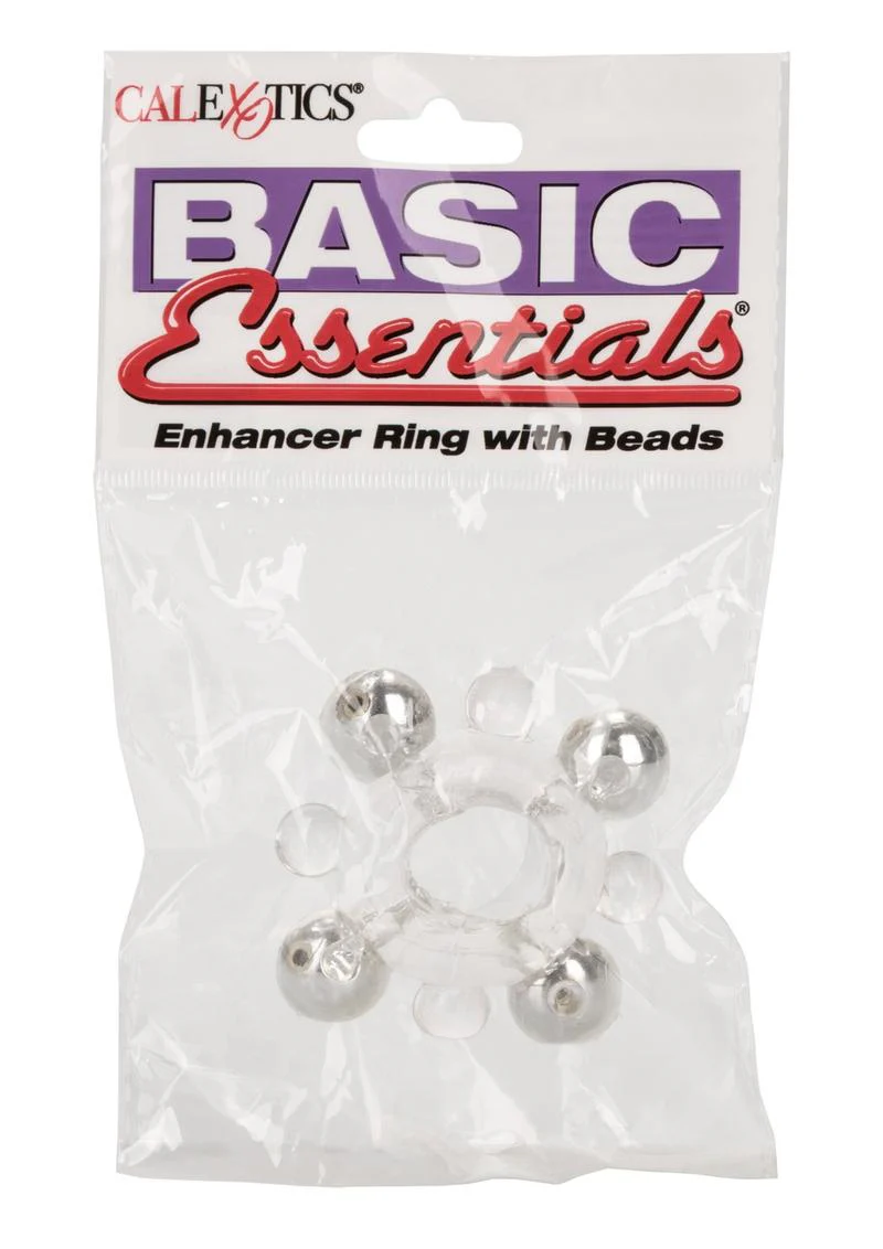 Basic Essentials Enhancer Cock Ring with Beads - Image 2
