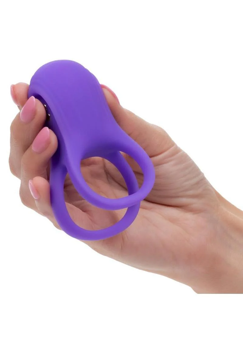 Basic Essentials Rechargeable Dual Support Silicone Cock Ring - Image 3