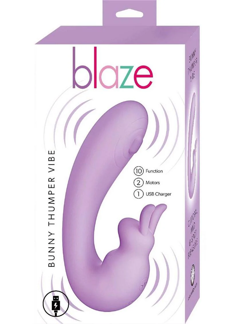 Blaze Bunny Thumper Rechargeable Silicone Vibrator - Image 3
