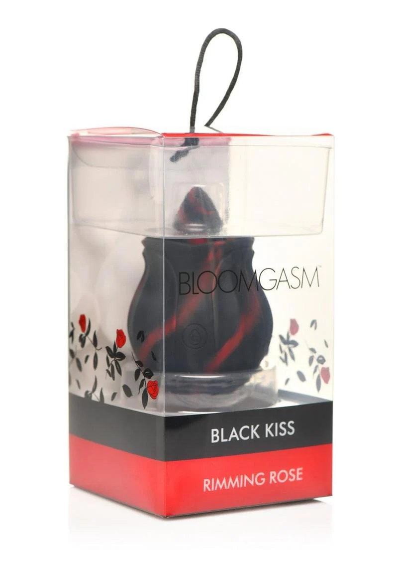 Bloomgasm Black Kiss Rimming Rose Rechargeable Silicone Clitoral Vibrator - Image 2