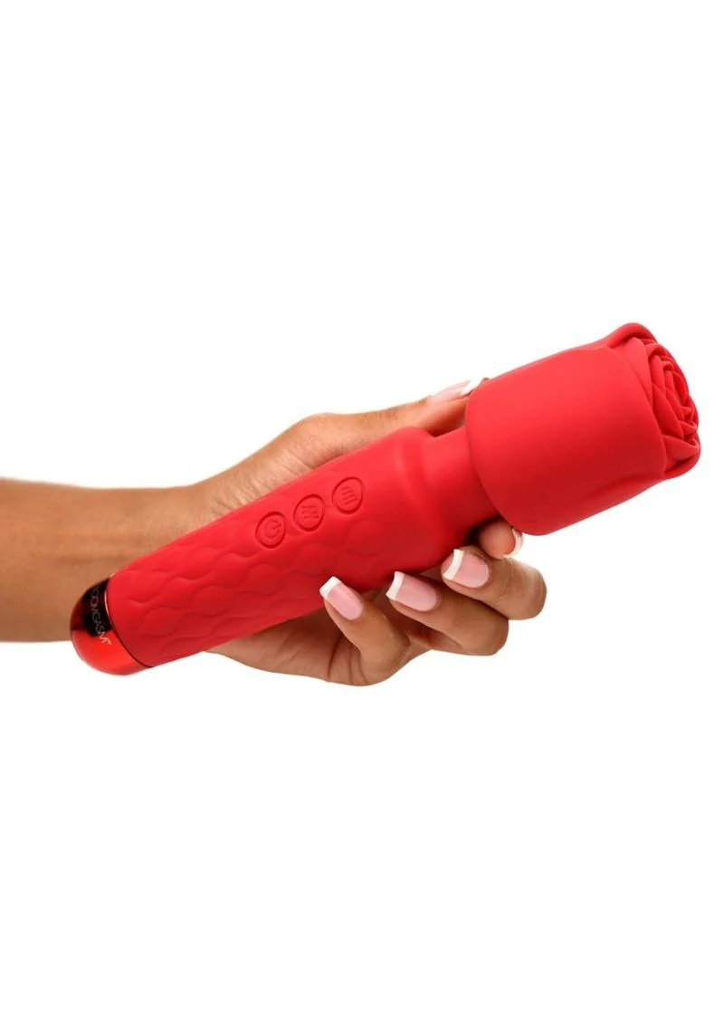 Bloomgasm Pleasure Rose 10x Rechargeable Silicone Wand with Rose Attachment - Image 4