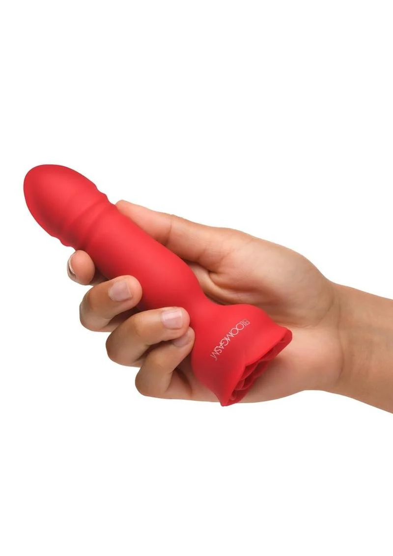 Bloomgasm Rose Delight Rechargeable Silicone Thrusting Vibrator - Image 4