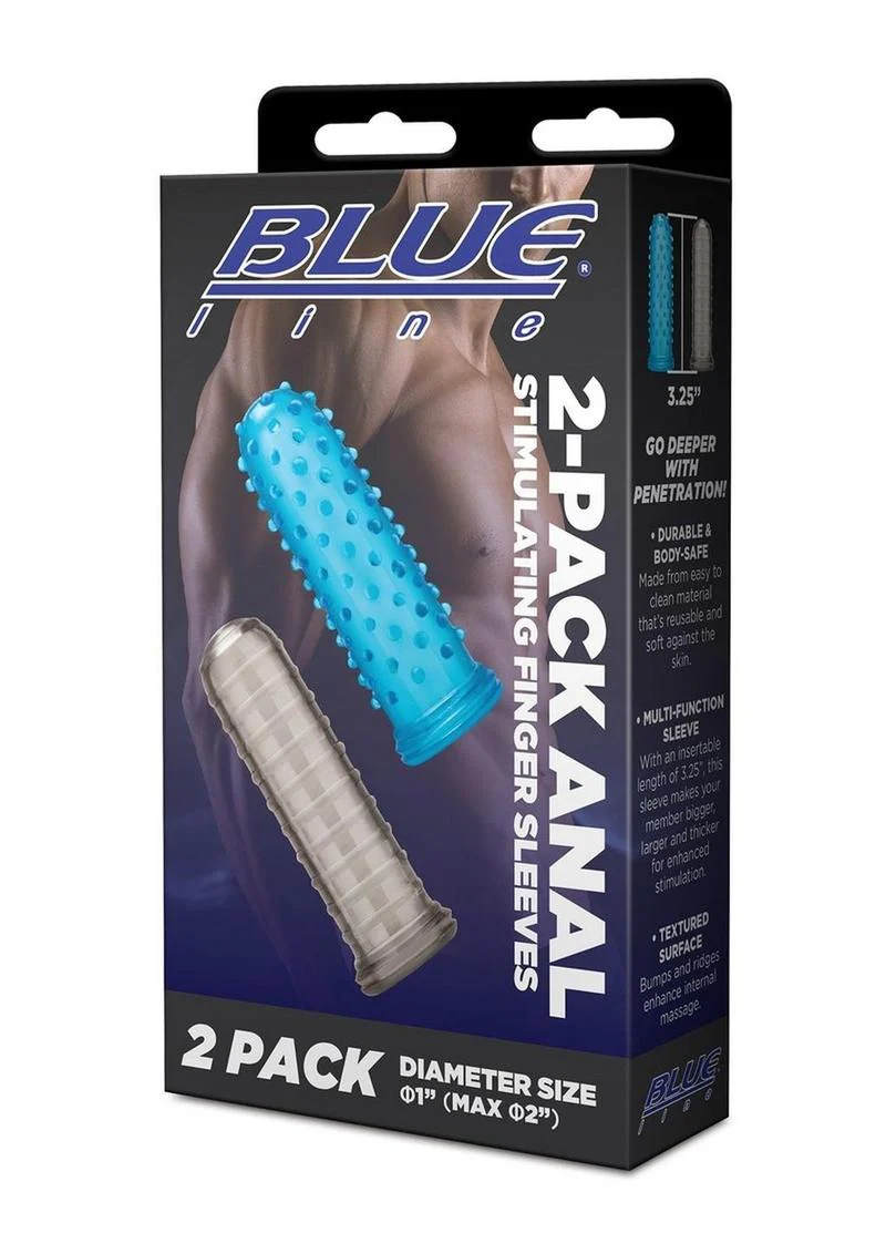 Blue Line Anal Stimulating Finger Sleeves - Image 2