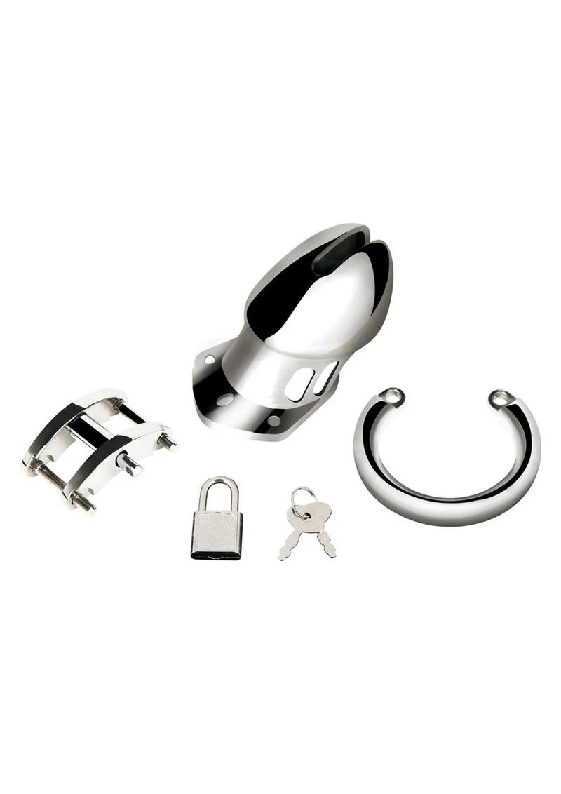 Blue Line Cock Humiliation Chastity Cage Small 2.75in - Stainless - Image 4