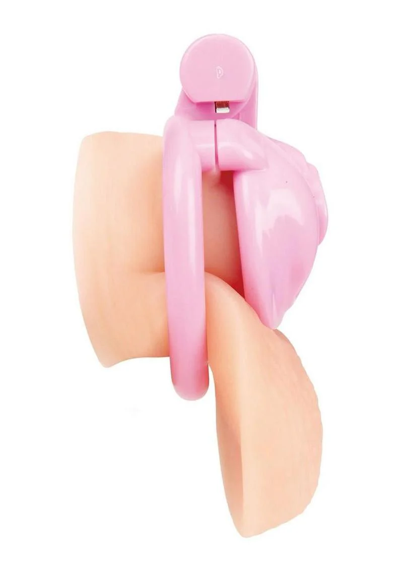 Blueline Bitchboy Degrading Mini Chastity Cage with Pussy Shape - Image 3