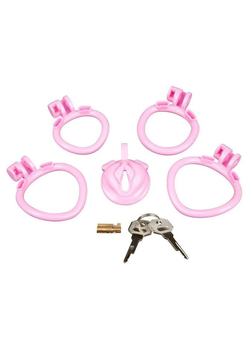 Blueline Bitchboy Degrading Mini Chastity Cage with Pussy Shape - Image 4