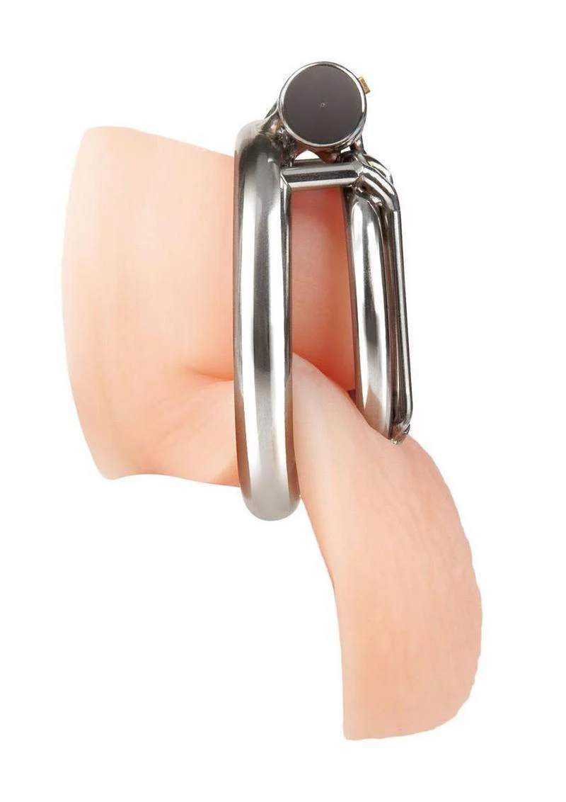 Blueline Stainless Steel Inverted Micro Jail Time Chastity Cage - Image 3