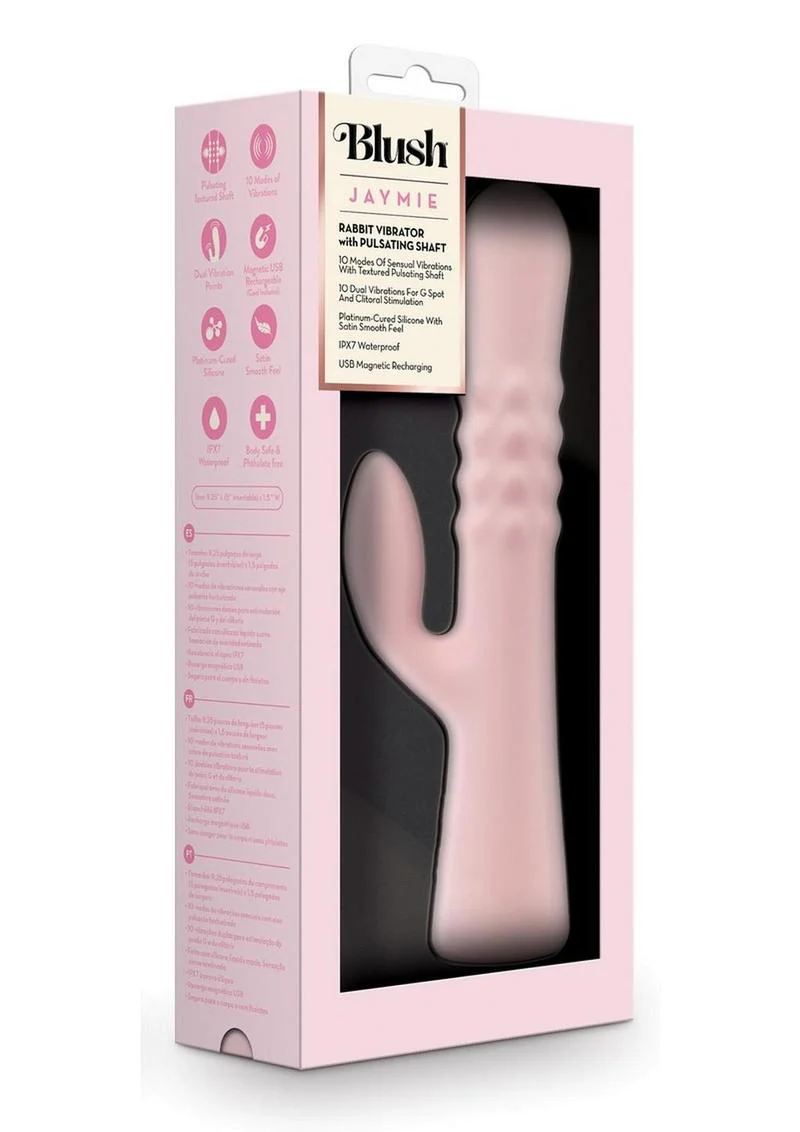 Blush Jaymie Rechargeable Silicone Rabbit Vibrator - Image 2