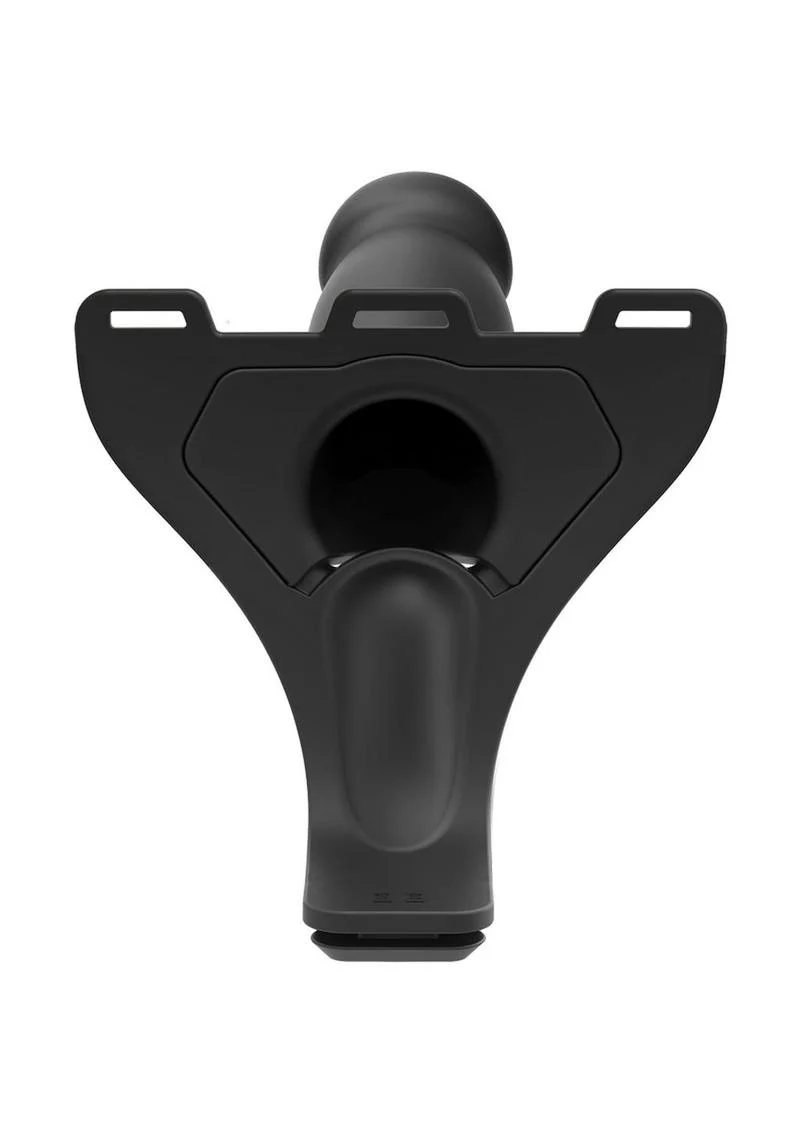 Body Extensions Be Risque Silicone Strap-On Rechargeable Vibrating Harness with Dildo and Remote - Image 3