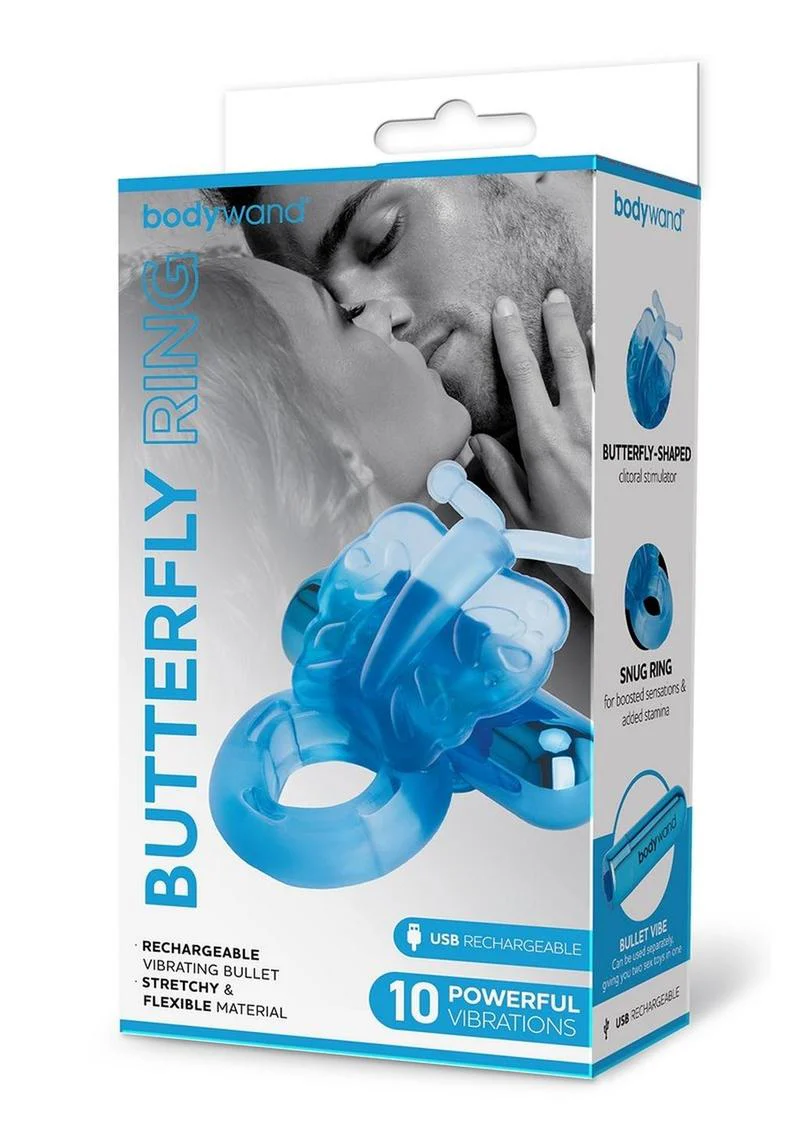 Bodywand Rechargeable Silicone Butterfly Ring - Image 2