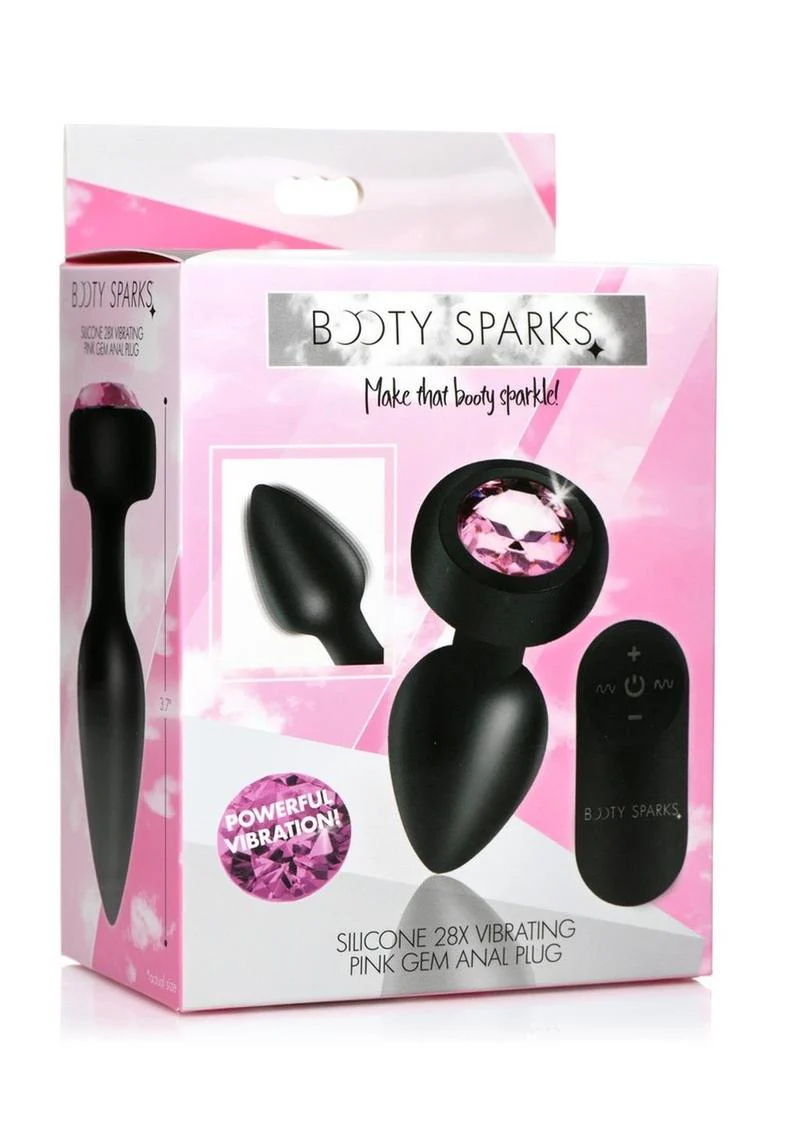 Booty Sparks 28x Rechargeable Silicone Vibrating Gem Anal Plug with Remote Control - Image 2