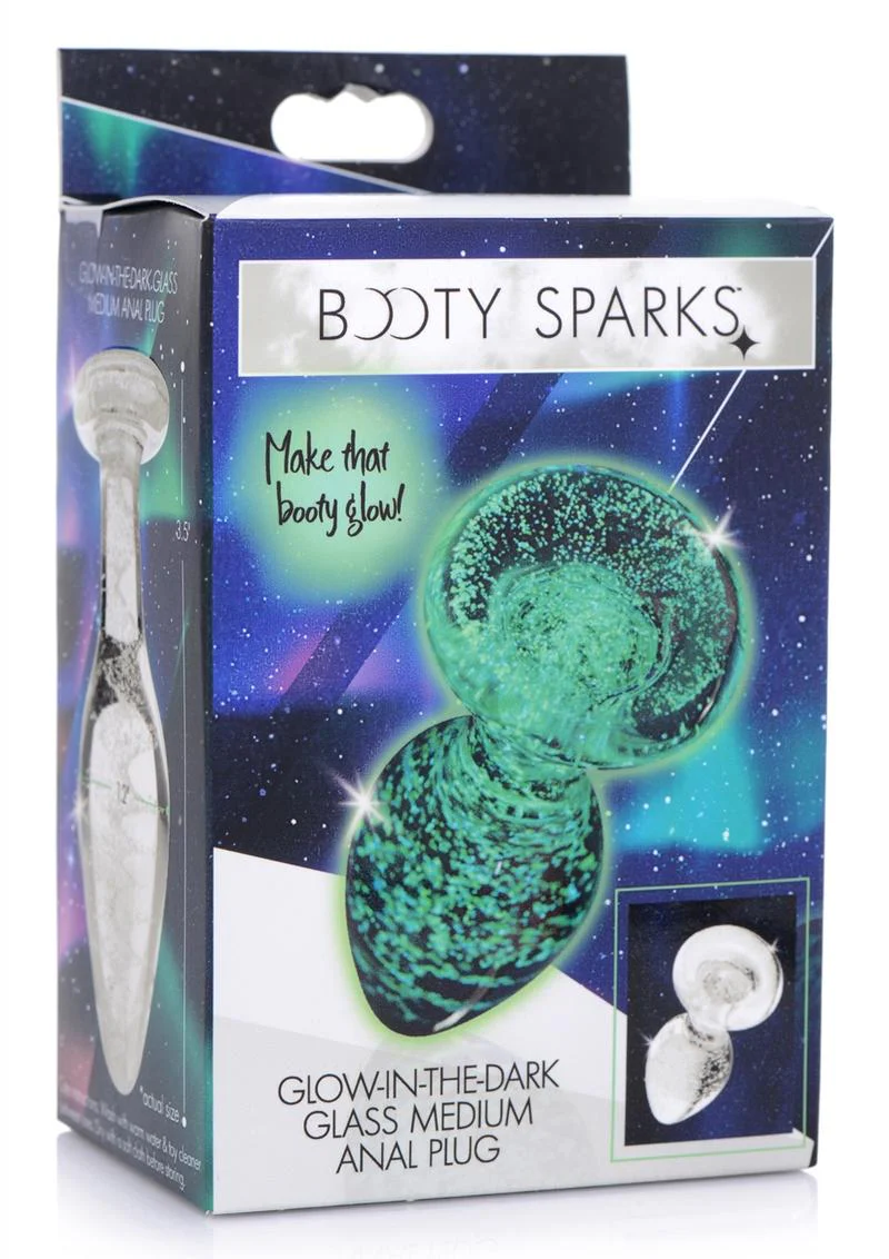 Booty Sparks Glow In The Dark Glass Anal Plug - Image 7