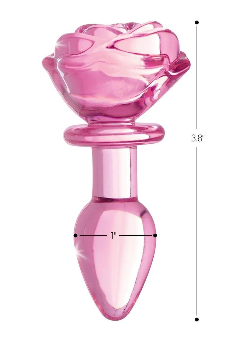 Booty Sparks Pink Rose Glass Anal Plug - Image 11