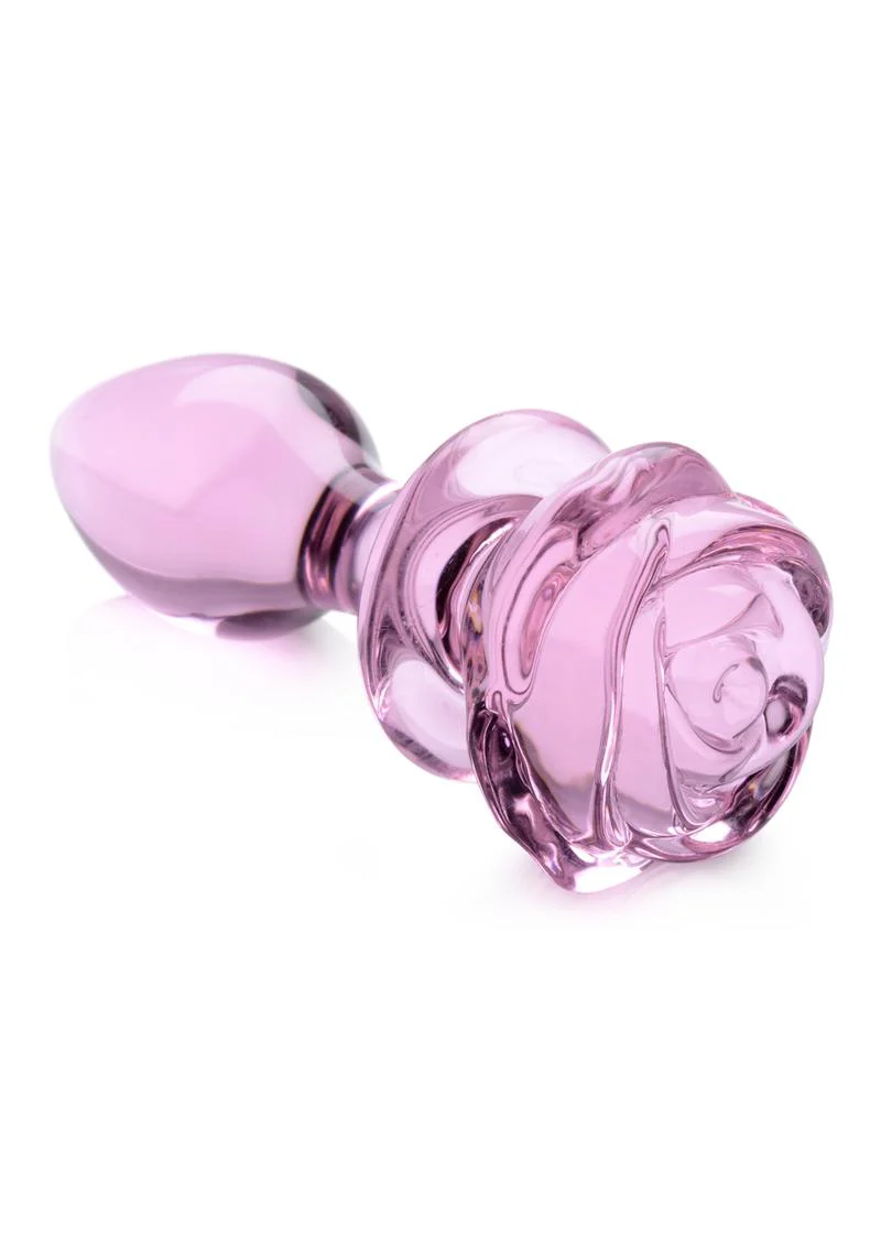 Booty Sparks Pink Rose Glass Anal Plug - Image 2