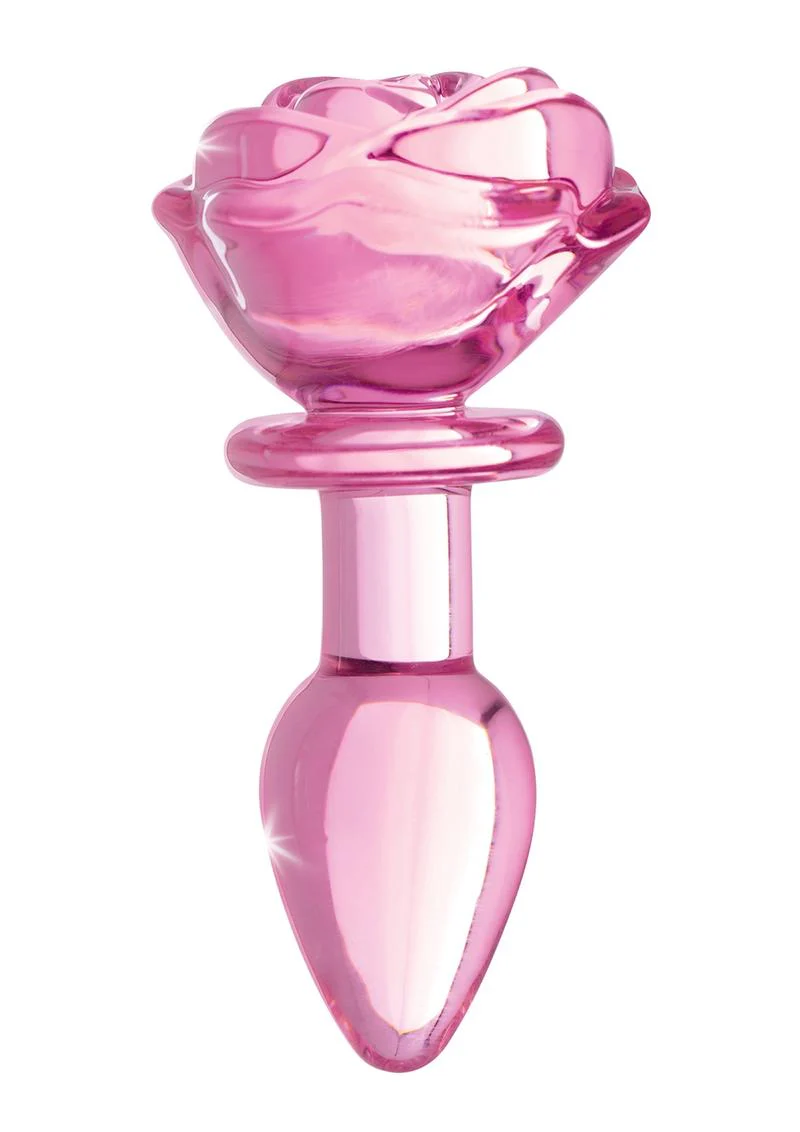 Booty Sparks Pink Rose Glass Anal Plug - Image 3