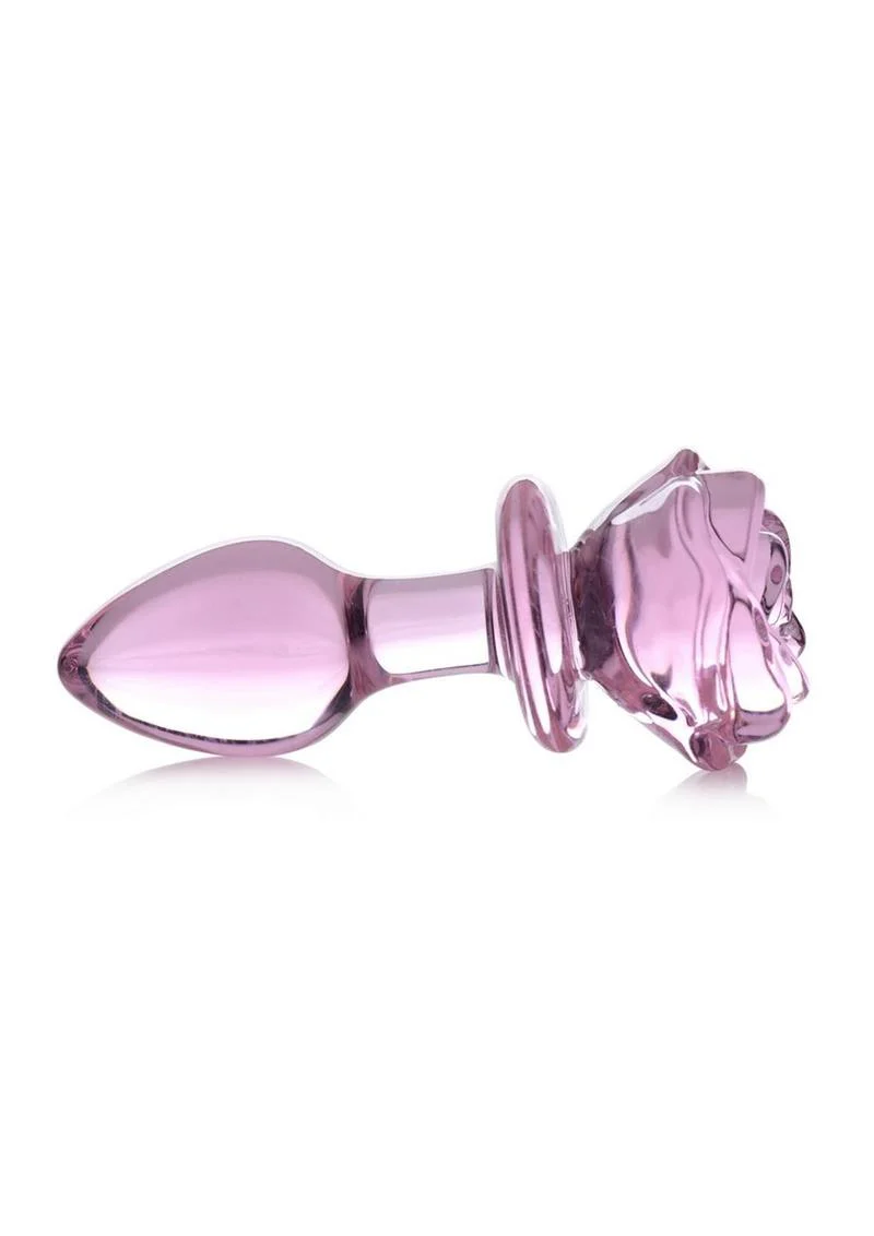 Booty Sparks Pink Rose Glass Anal Plug - Image 7