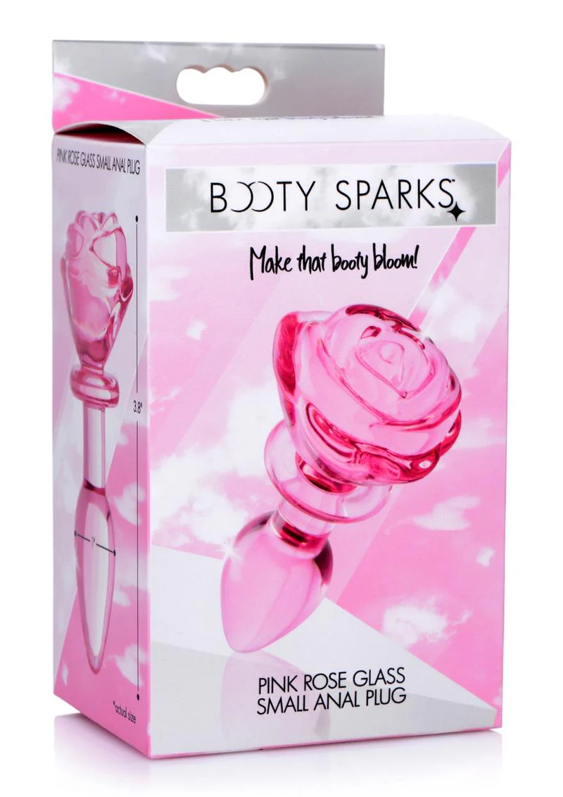 Booty Sparks Pink Rose Glass Anal Plug - Image 9