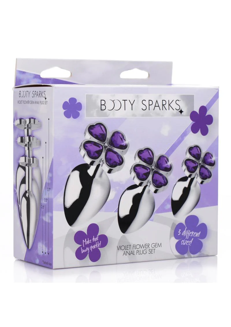Booty Sparks Violet Flower Gem Anal Plug - Image 2