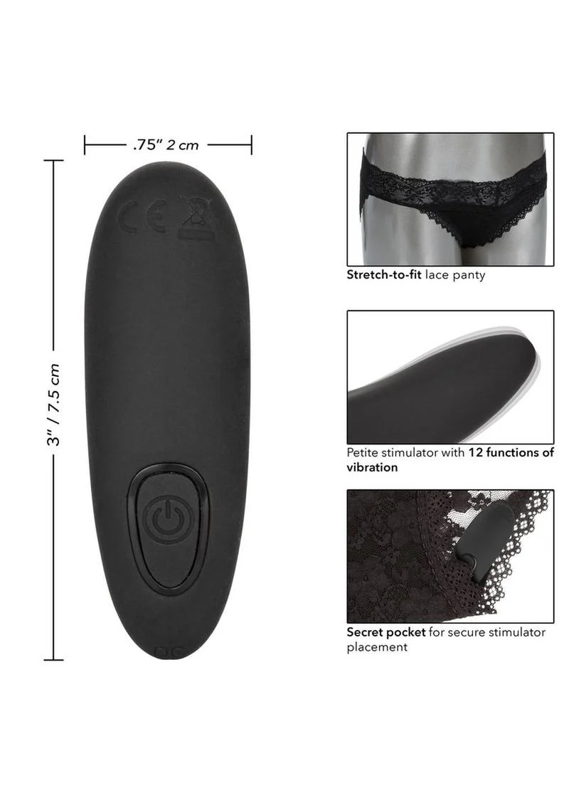 Calexotics Silicone Rechargeable Lace Panty Vibe with Remote Control (3 Pieces) - L/XL - Image 4