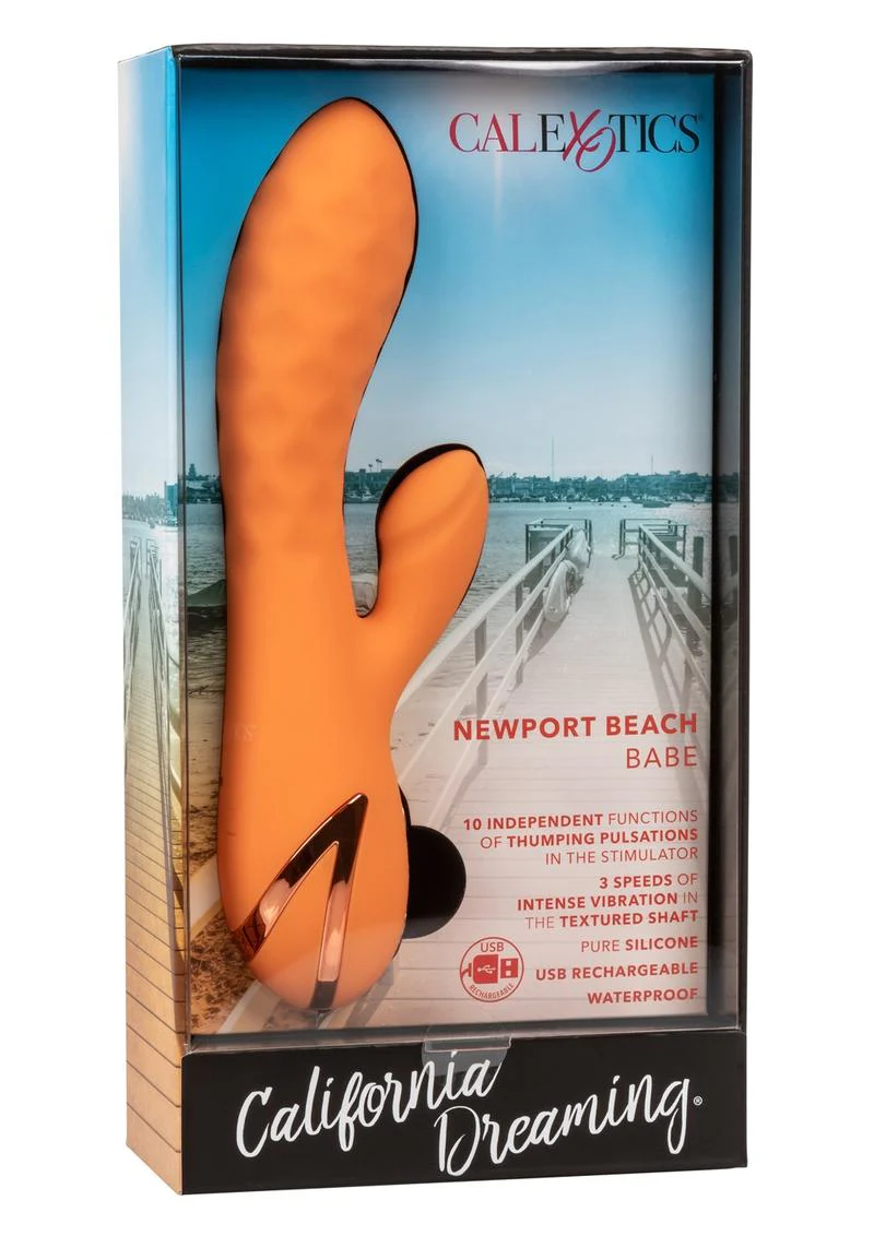 California Dreaming Newport Beach Babe Rechargeable Silicone Thumping Vibrator - Image 2