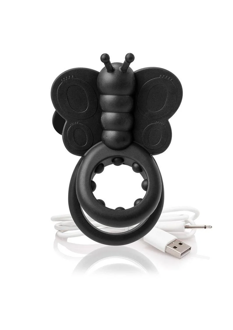 Charged Monarch USB Rechargeable Butterfly Vibe Silicone Cock Ring Waterproof - Image 3